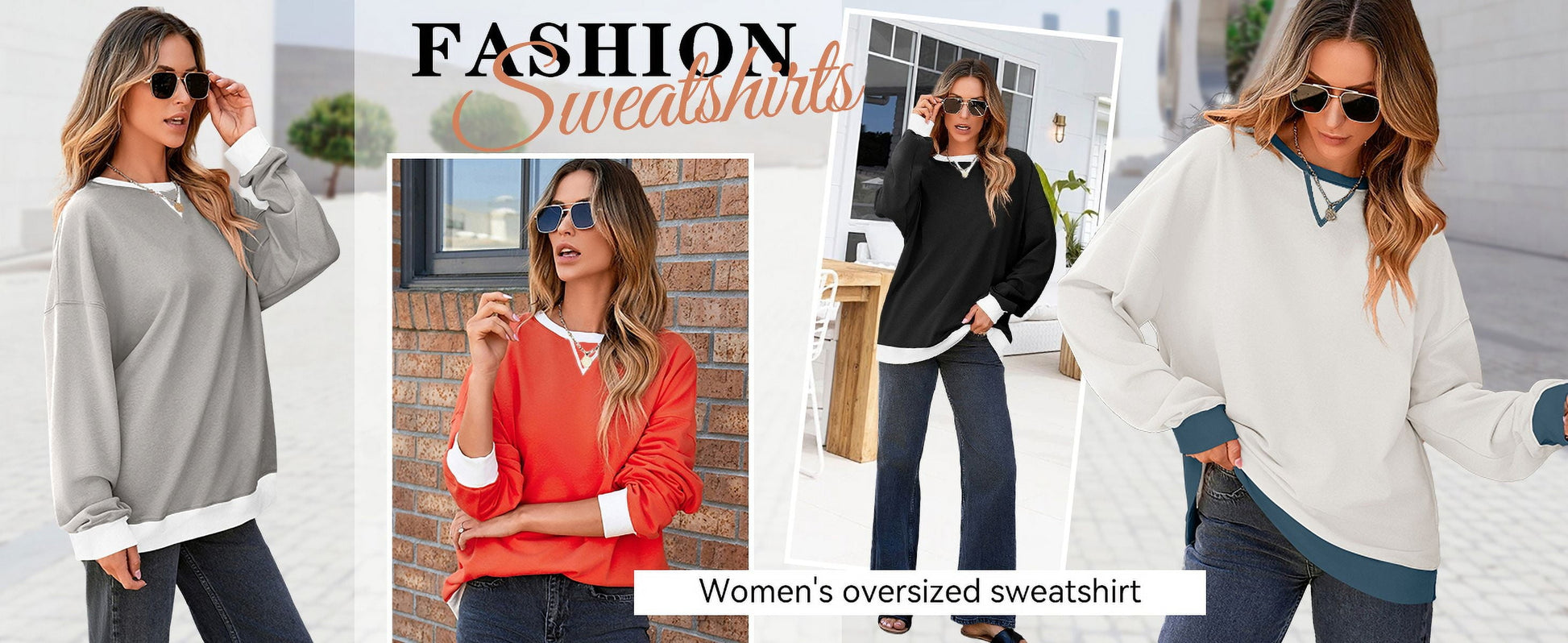 Women's Color Block Sweatshirt - Brown from Meahs Fashion