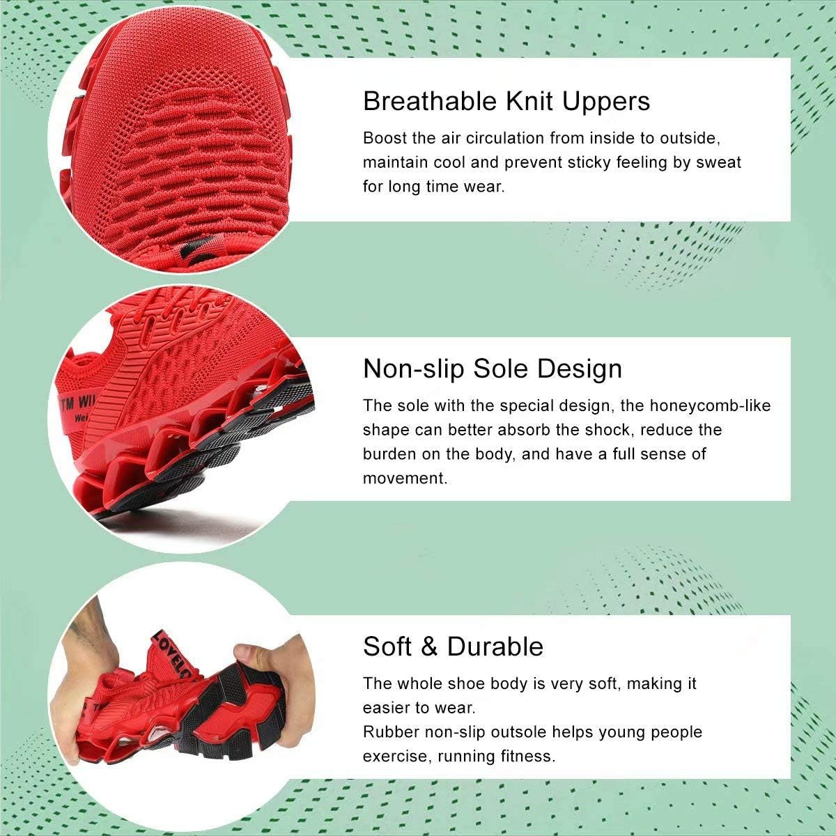 Women's Blade Running Sneakers - Red from Meahs Fashion